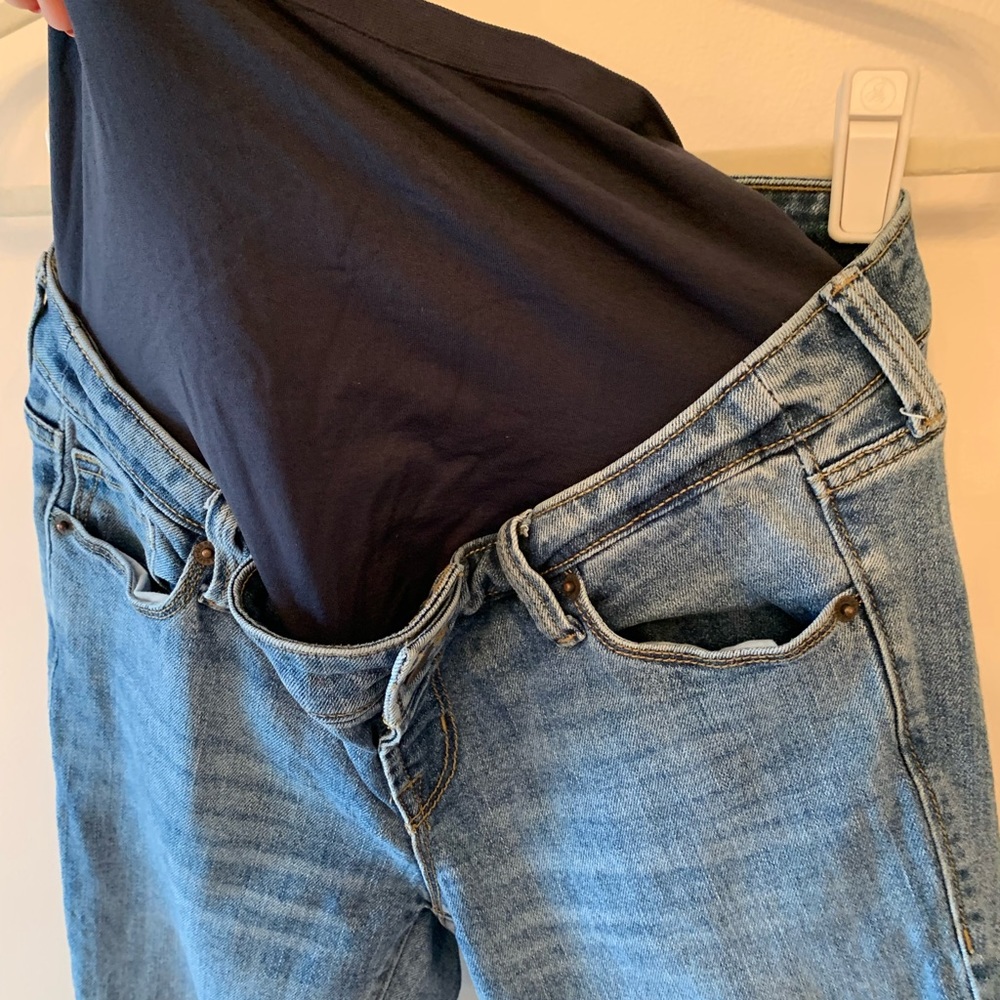 Full panel straight leg maternity jeans